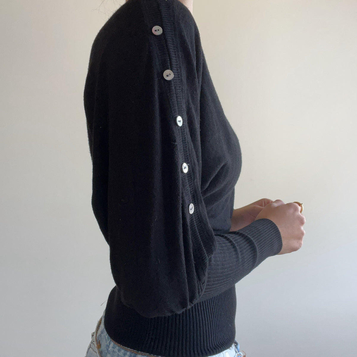 BLACK BATWING TOP