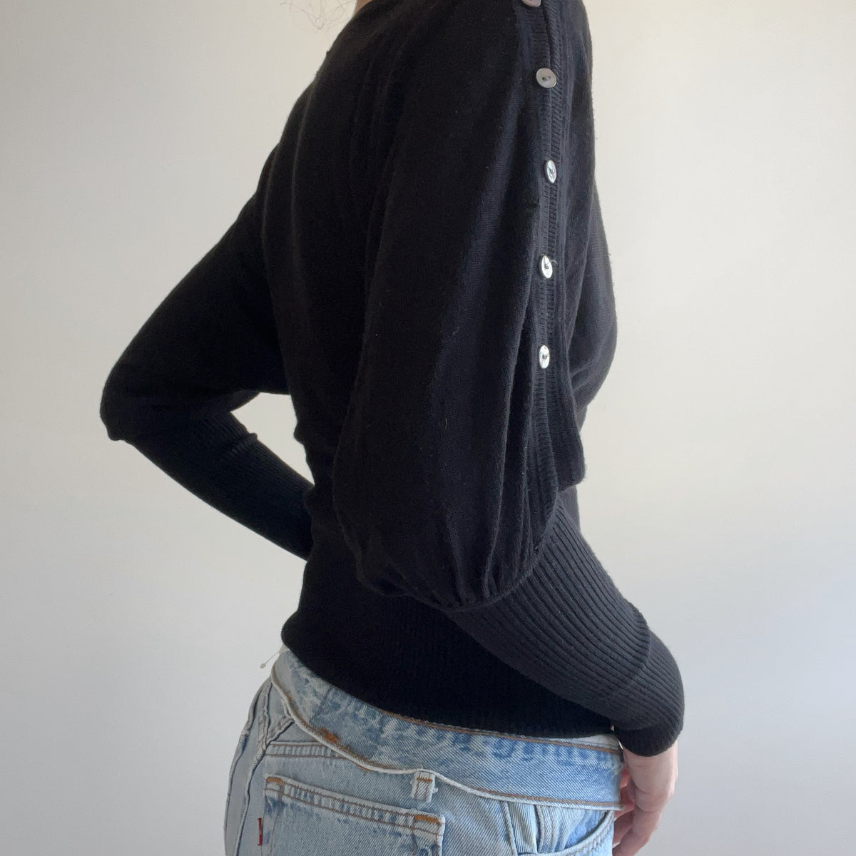 BLACK BATWING TOP