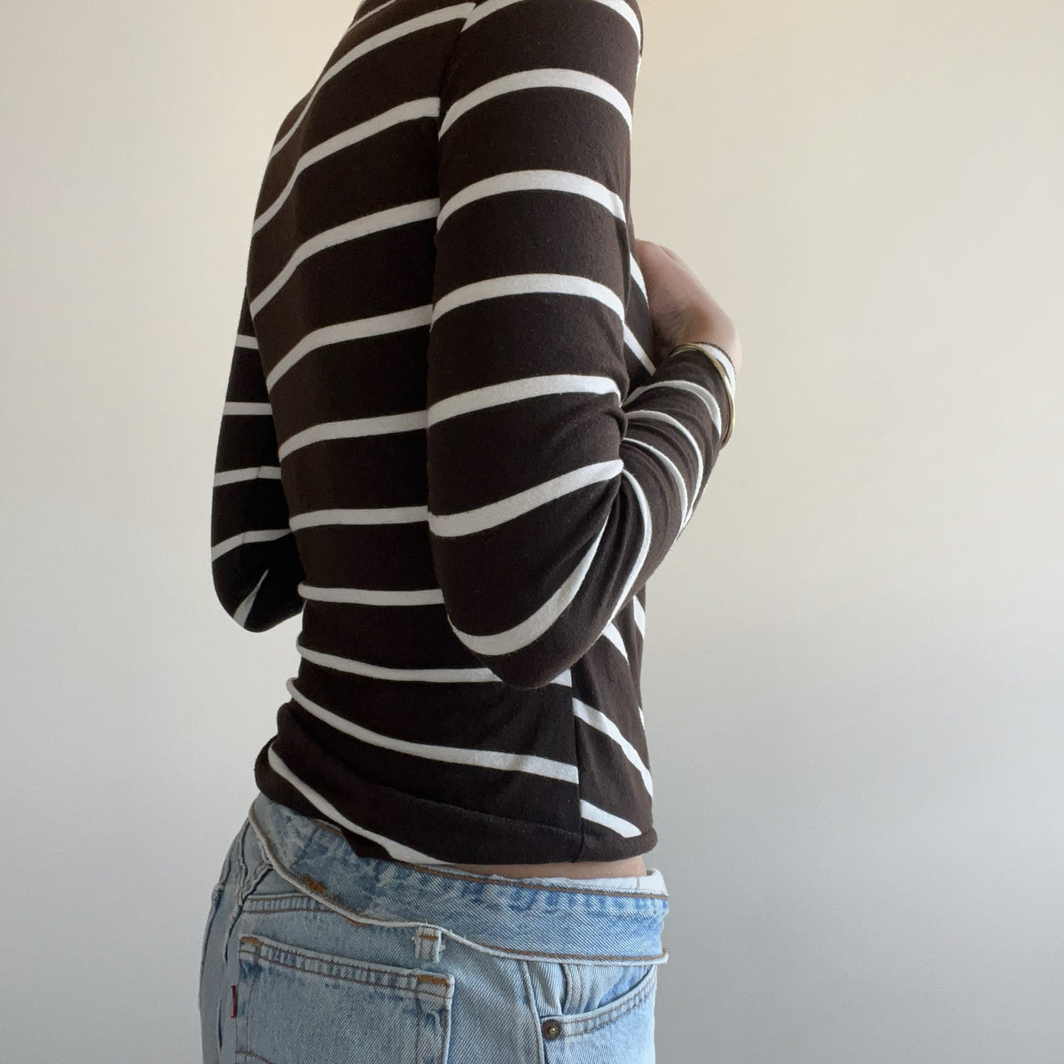 BROWN WRAP TOP