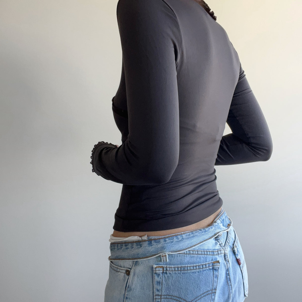 BROWN WRAP LONG SLEEVE