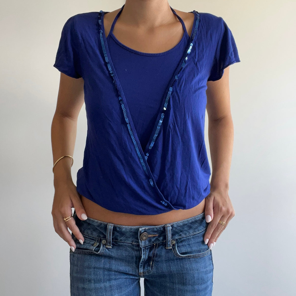BLUE DOUBLE LAYER TOP