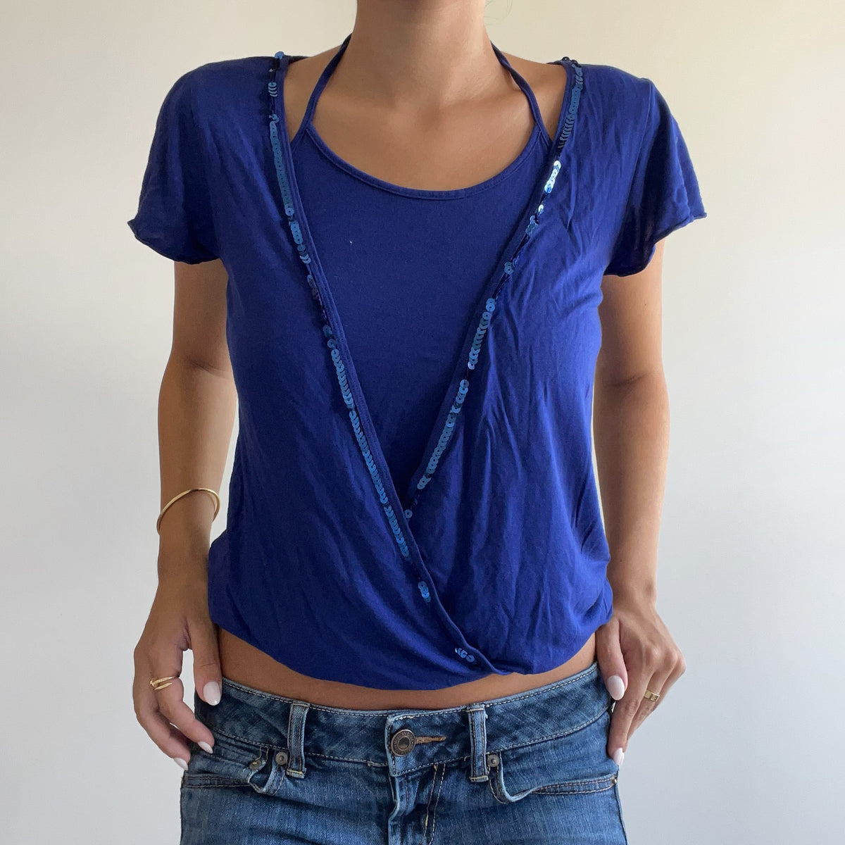 BLUE DOUBLE LAYER TOP