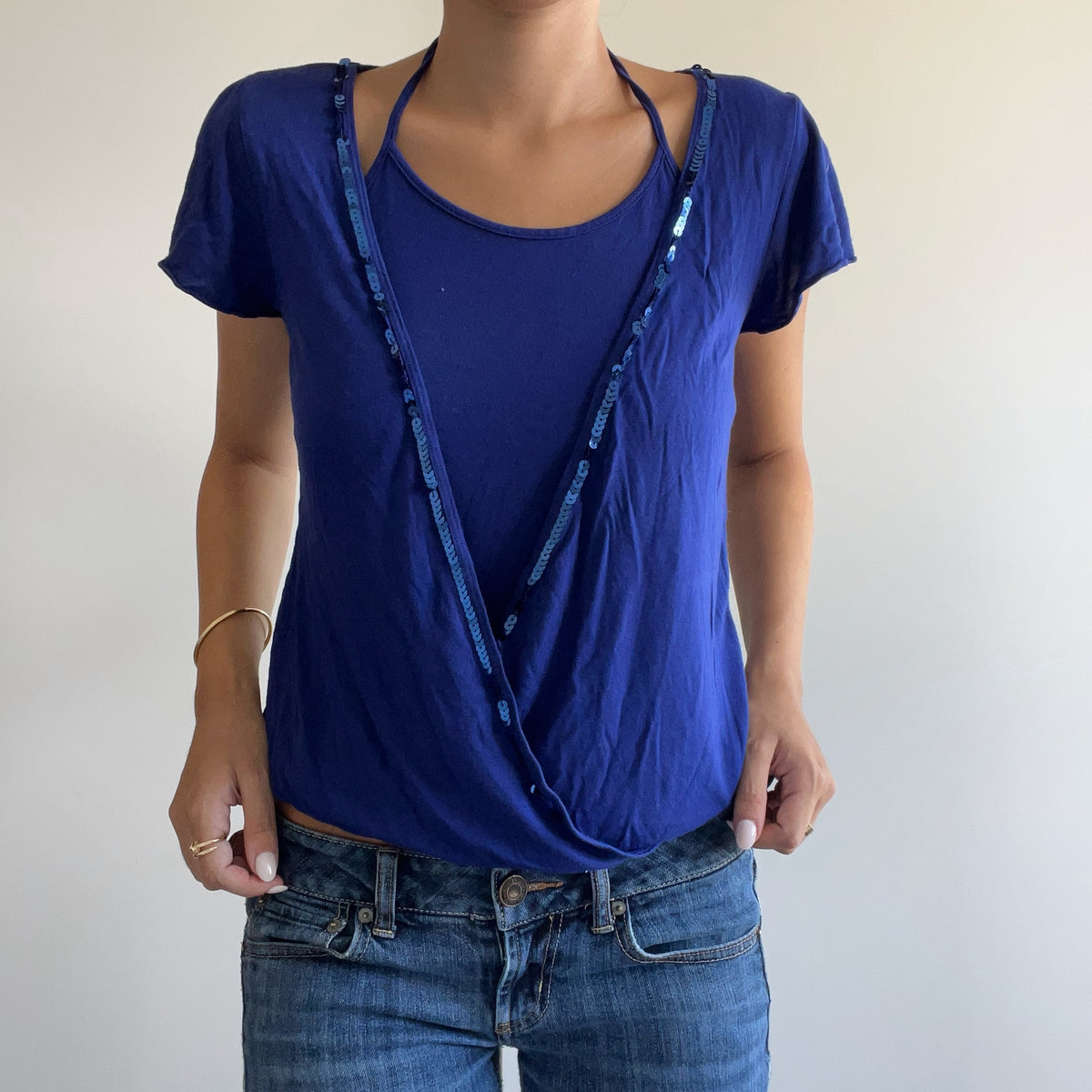 BLUE DOUBLE LAYER TOP