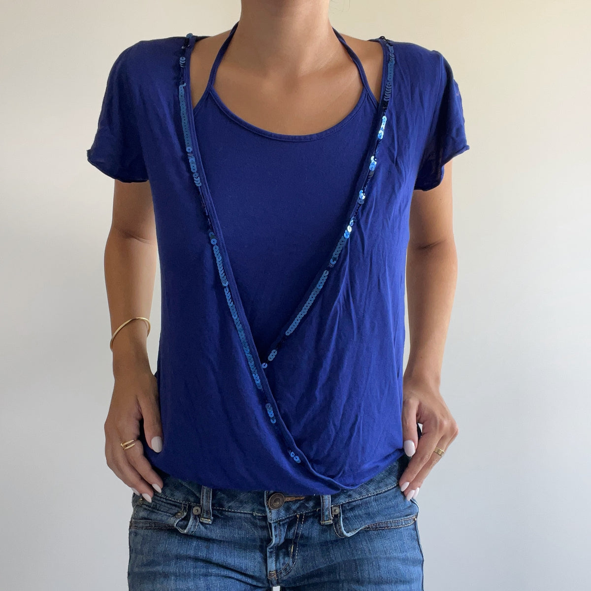 BLUE DOUBLE LAYER TOP
