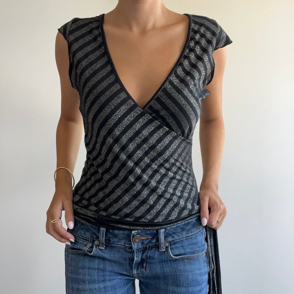 METALLIC STRIPED WRAP TANK