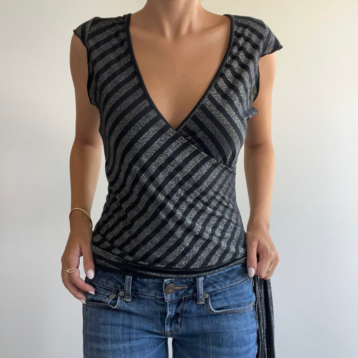 METALLIC STRIPED WRAP TANK