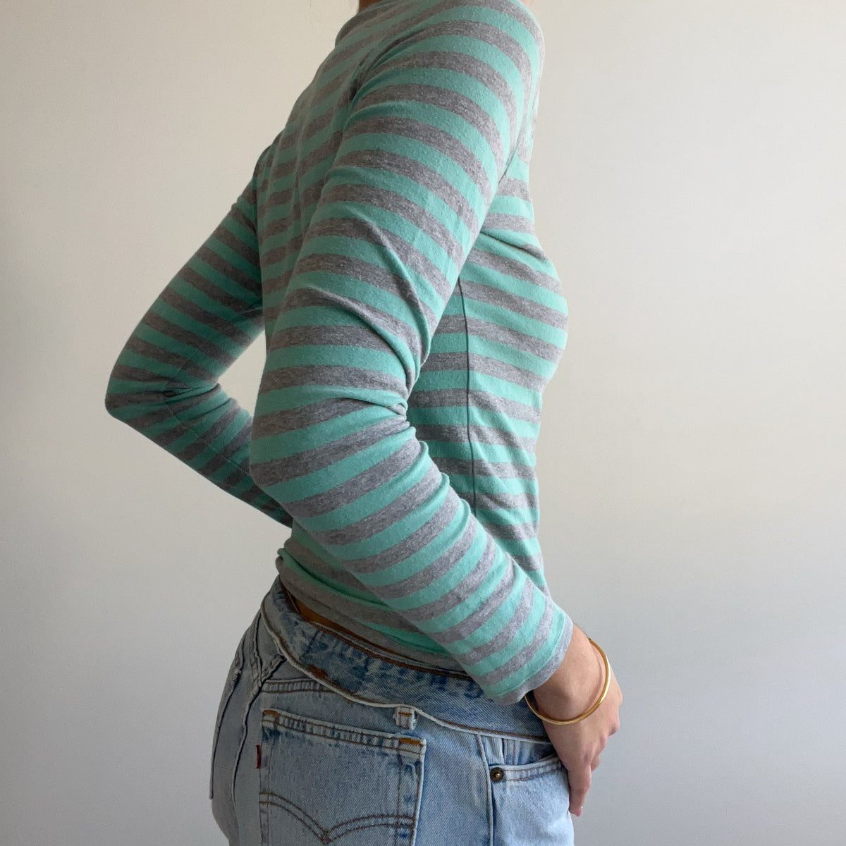 MINT STRIPED LONG SLEEVE