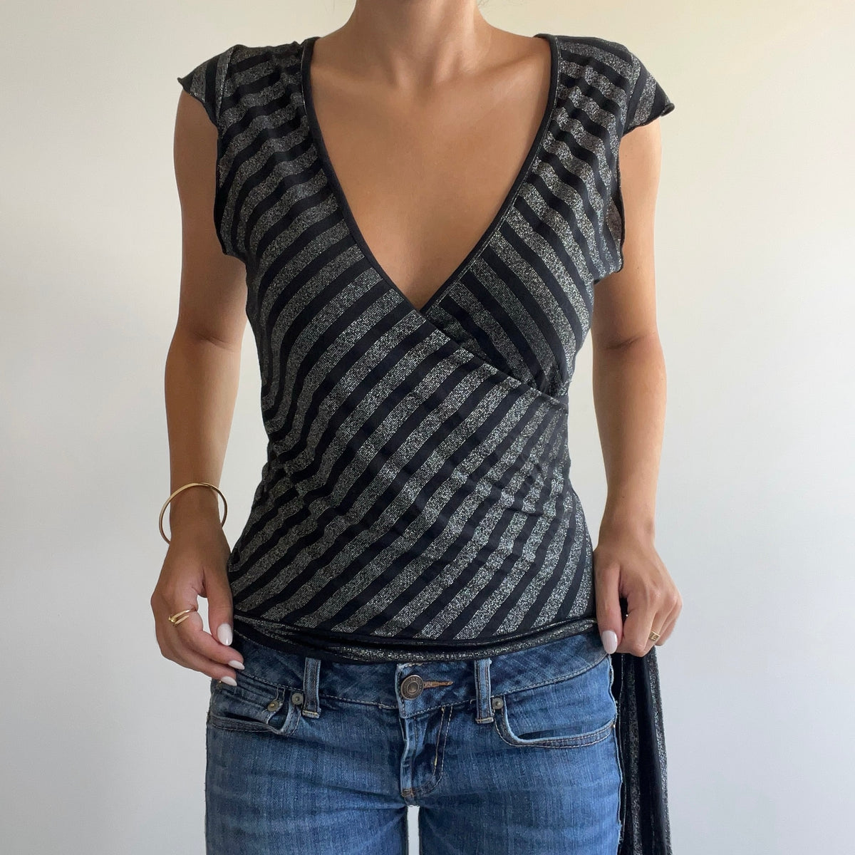 METALLIC STRIPED WRAP TANK