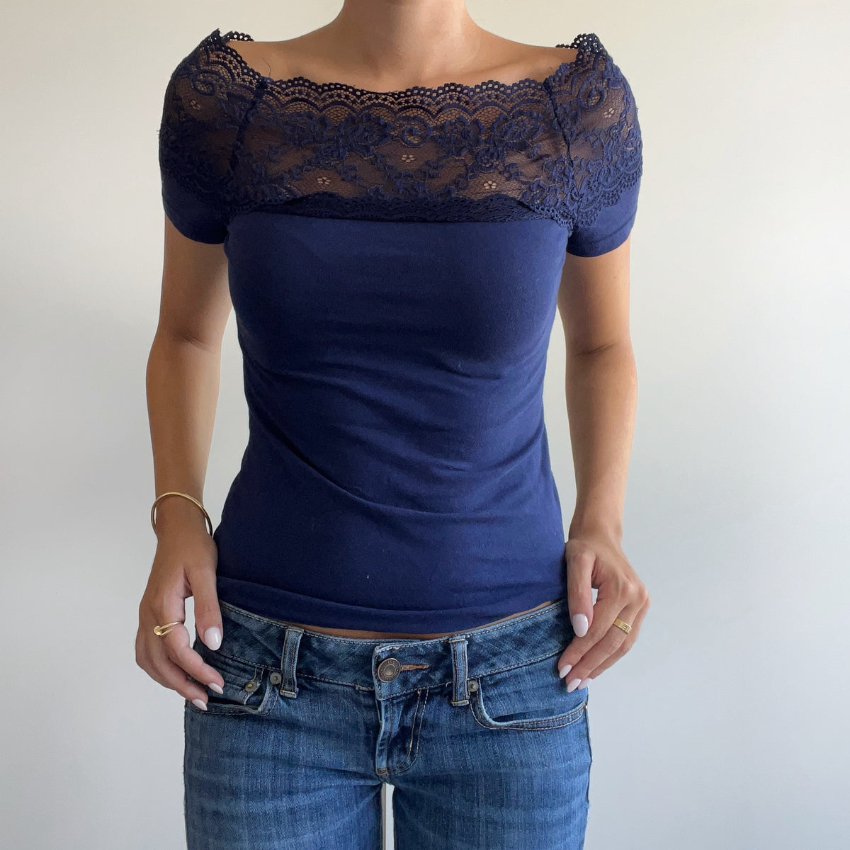 BLUE LACE TOP