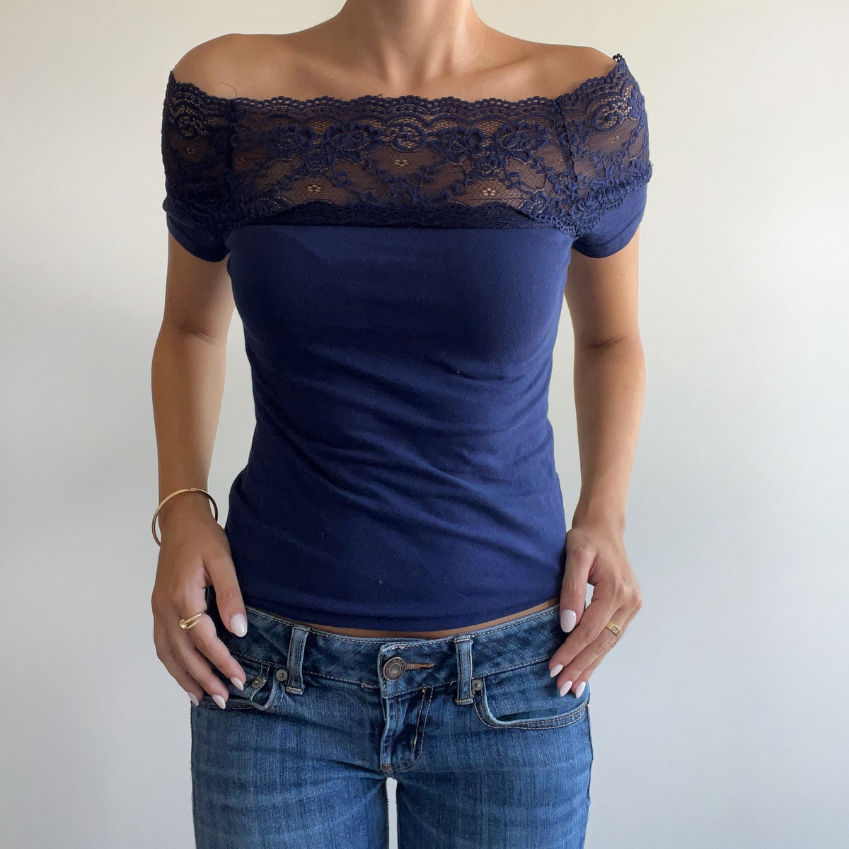 BLUE LACE TOP