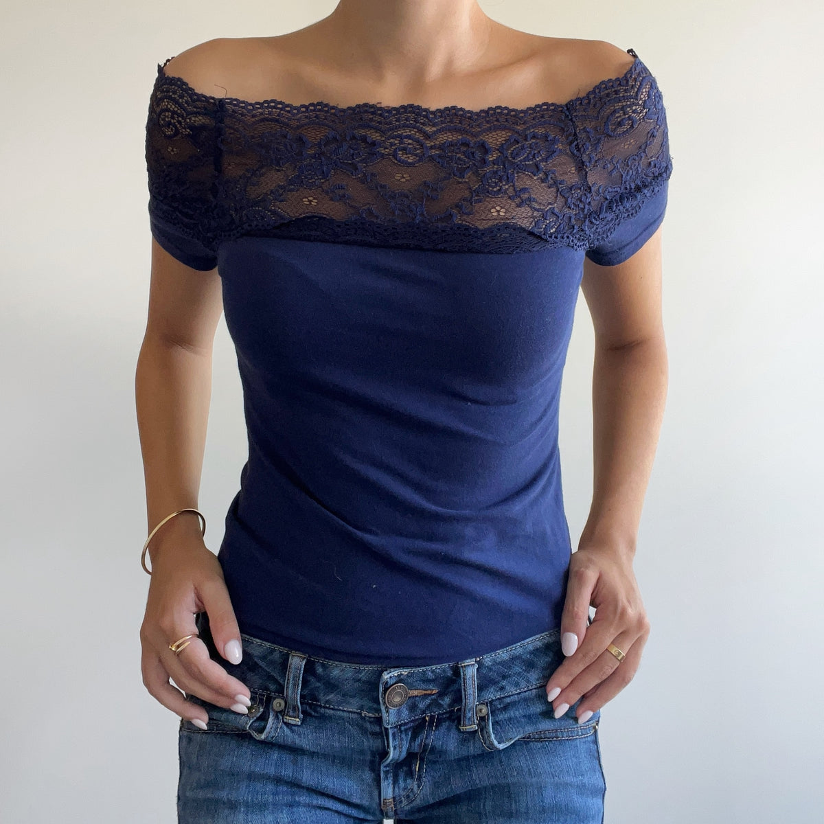 BLUE LACE TOP