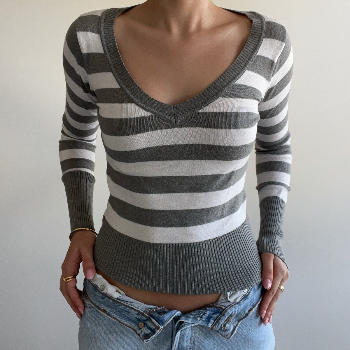 STRIPED KNIT JUMPER
