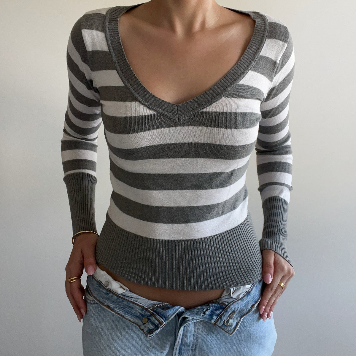 STRIPED KNIT JUMPER