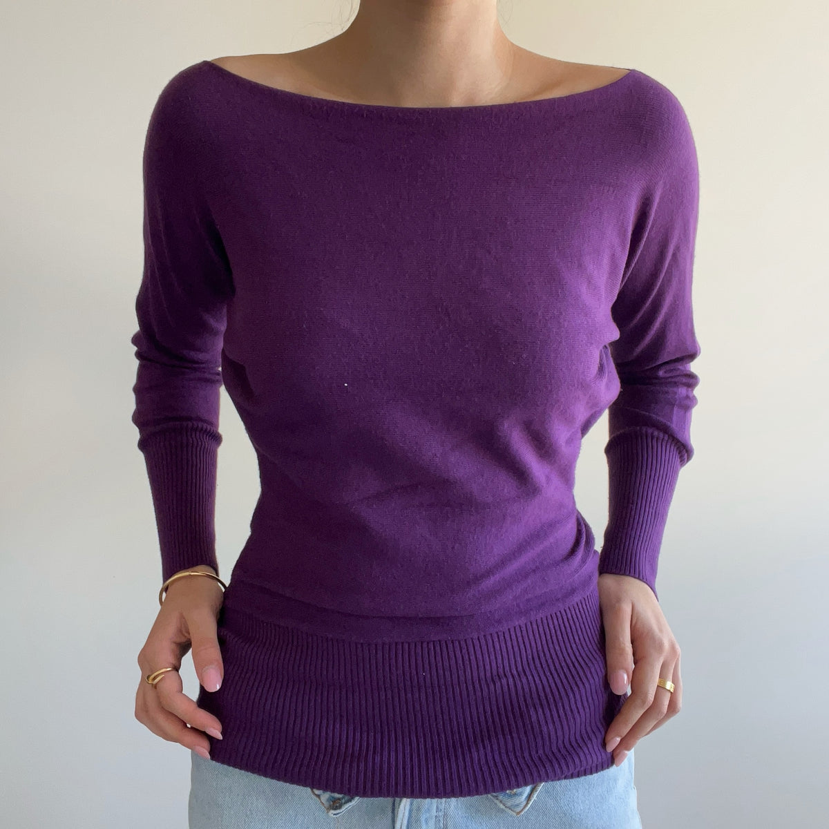 PURPLE BATWING TOP
