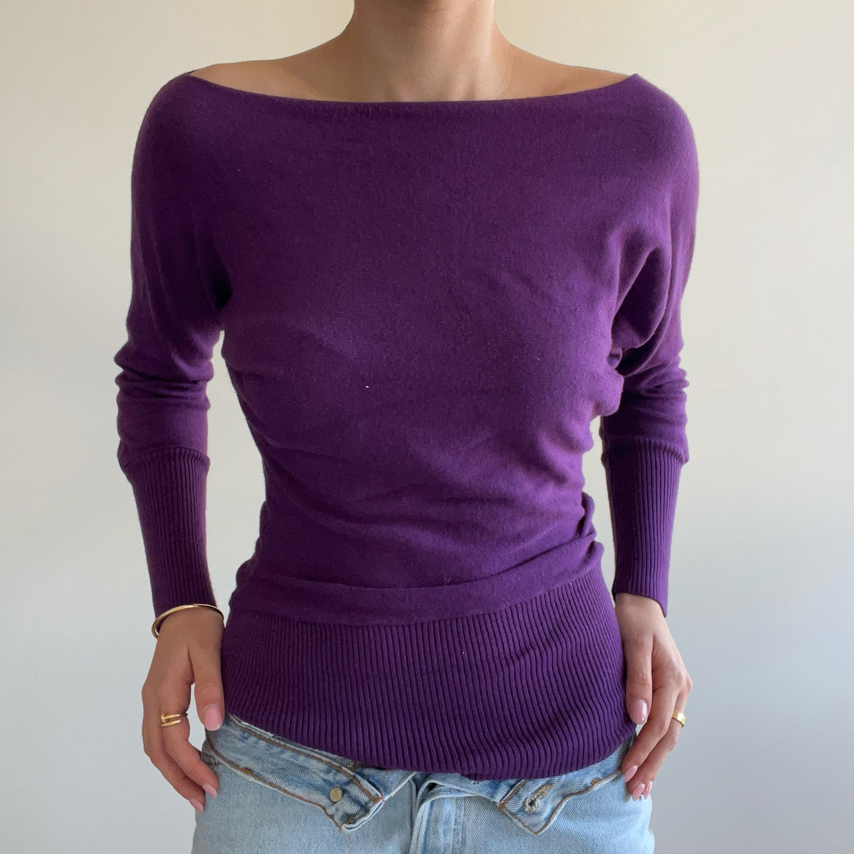PURPLE BATWING TOP