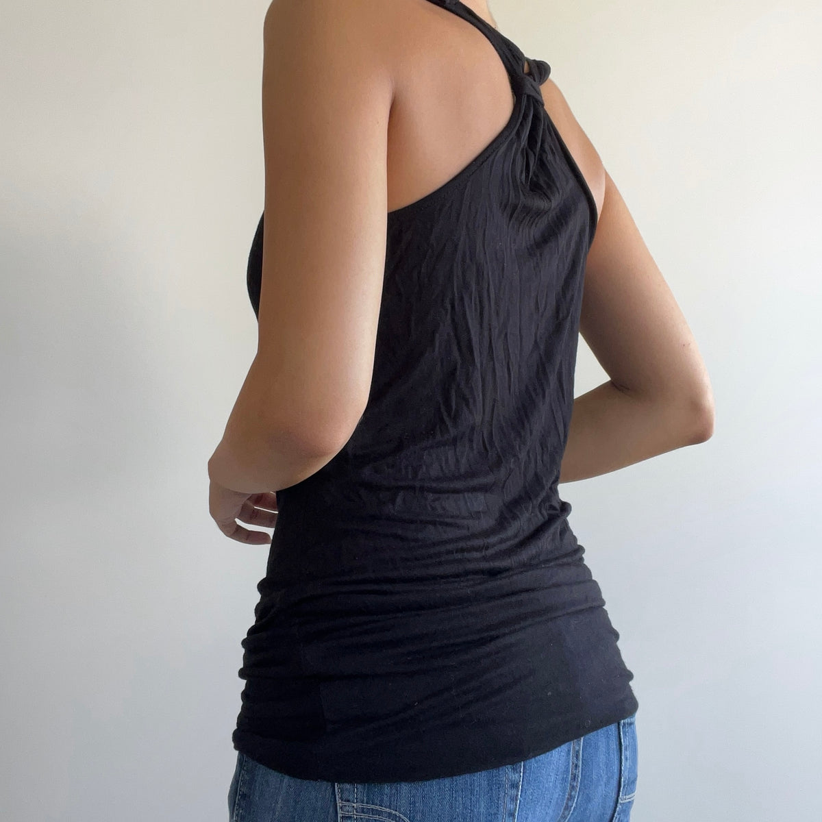 BLACK DRAPED TANK