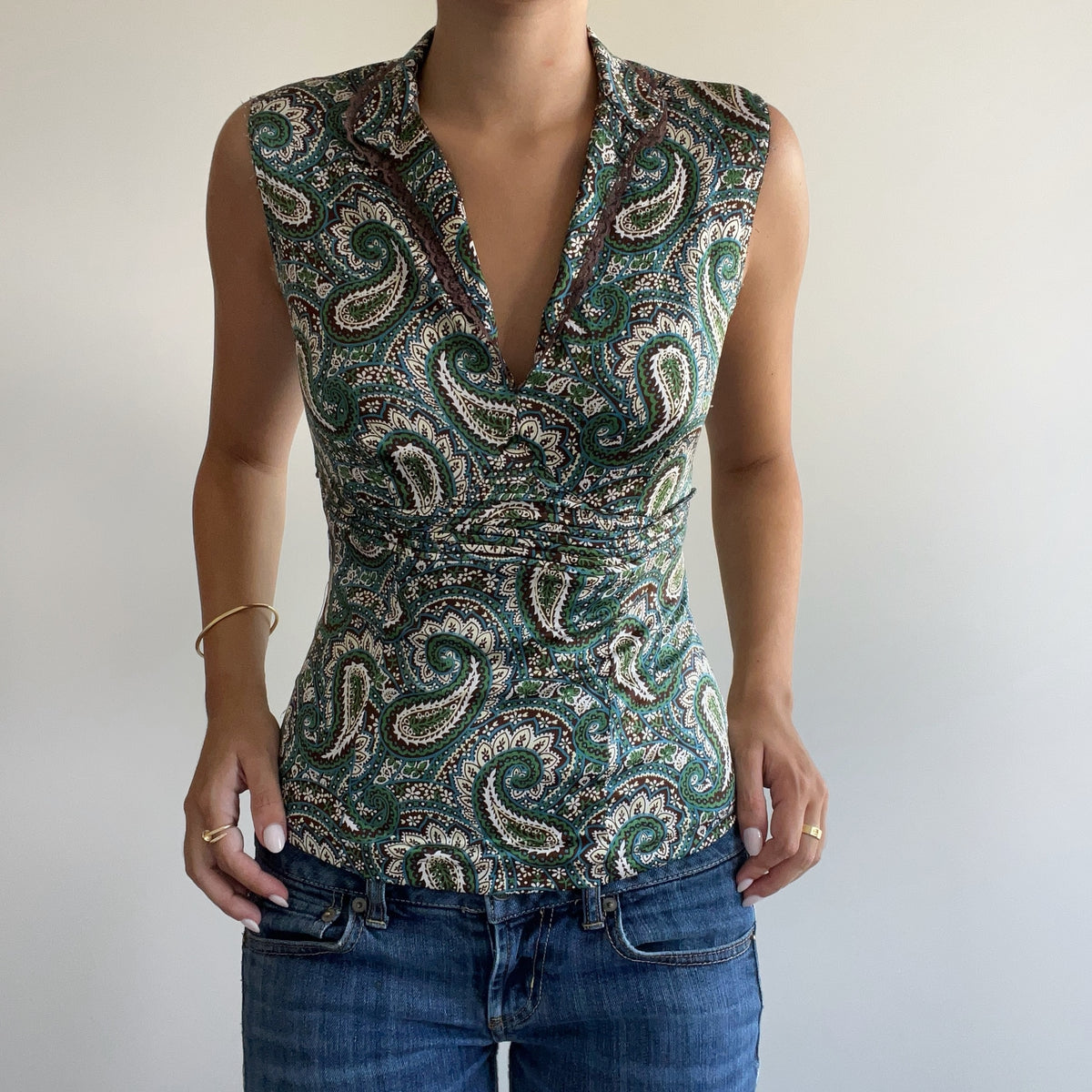 GREEN FLORAL BLOUSE