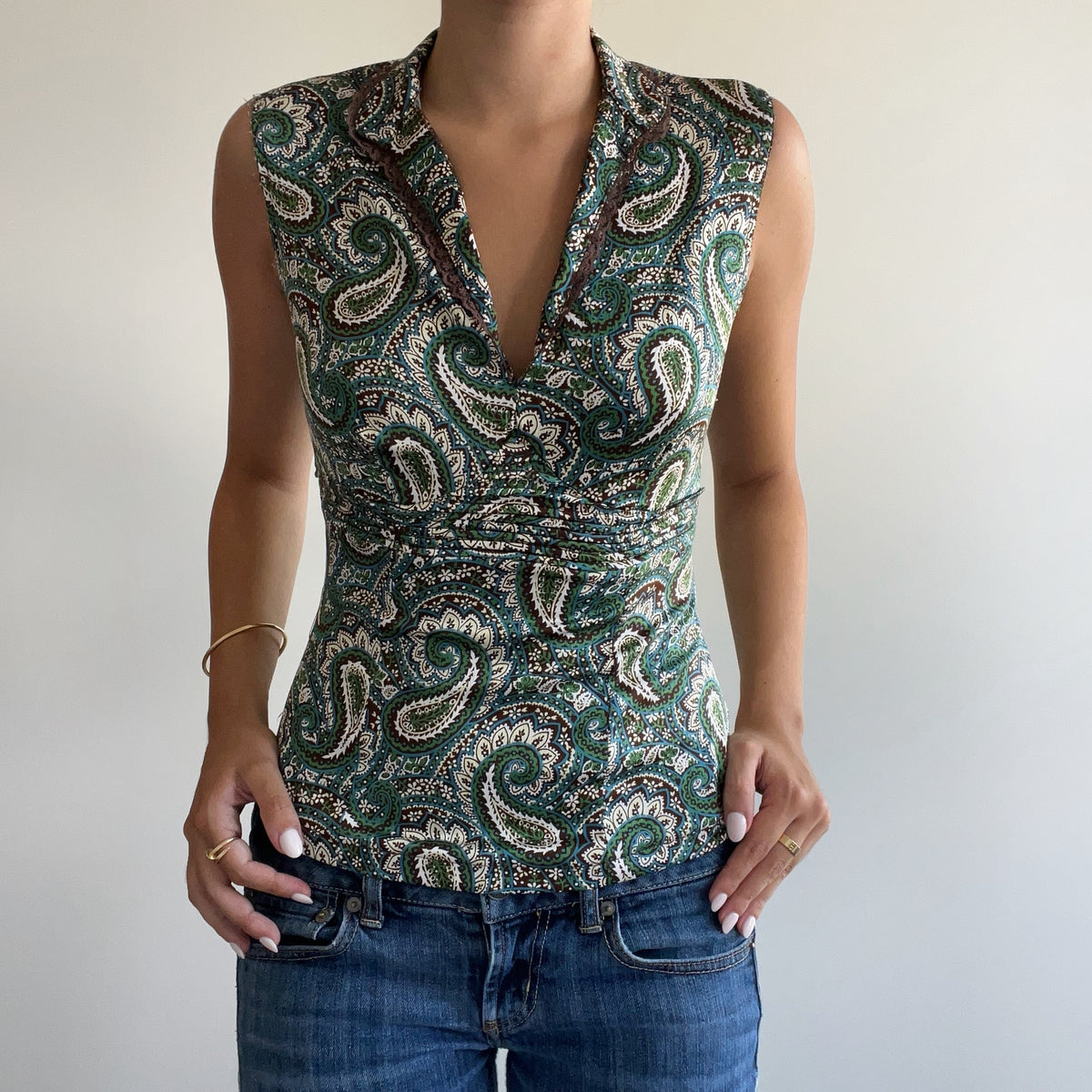 GREEN FLORAL BLOUSE