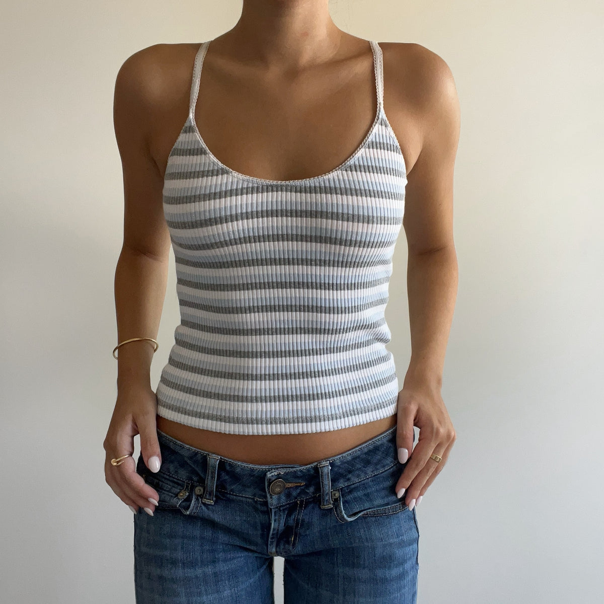 D&G RIBBED STRIPED TANK