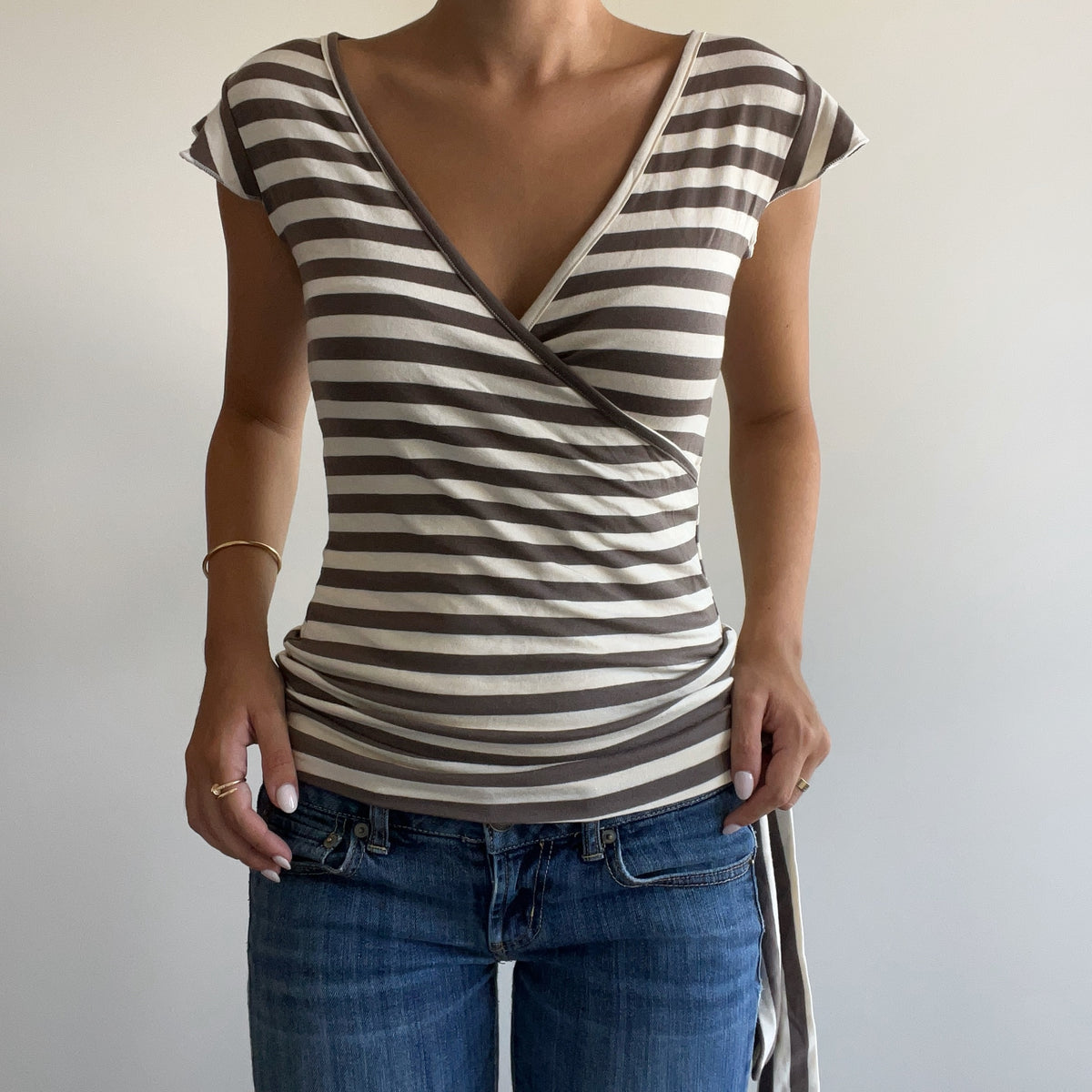 BROWN STRIPED WRAP TANK