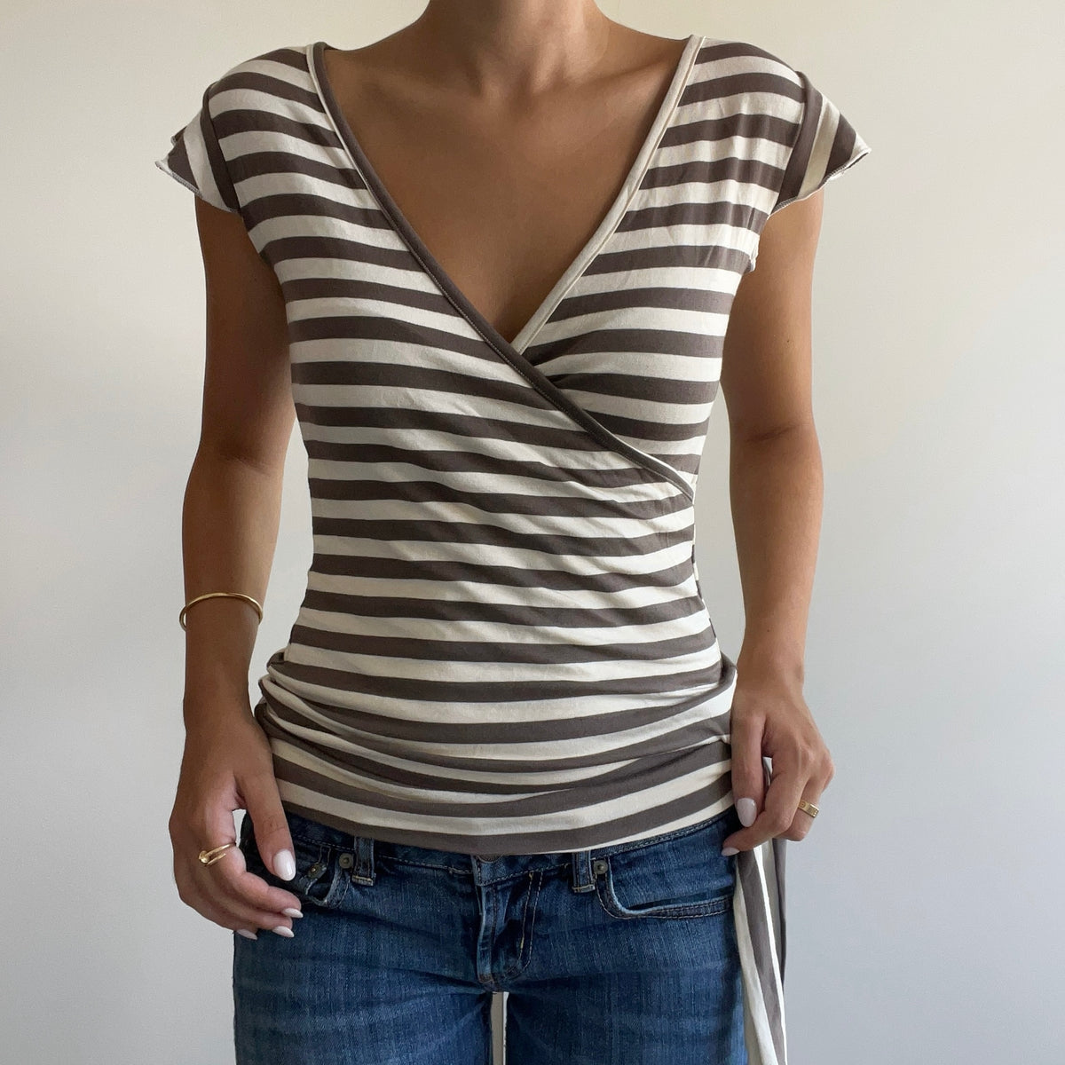 BROWN STRIPED WRAP TANK