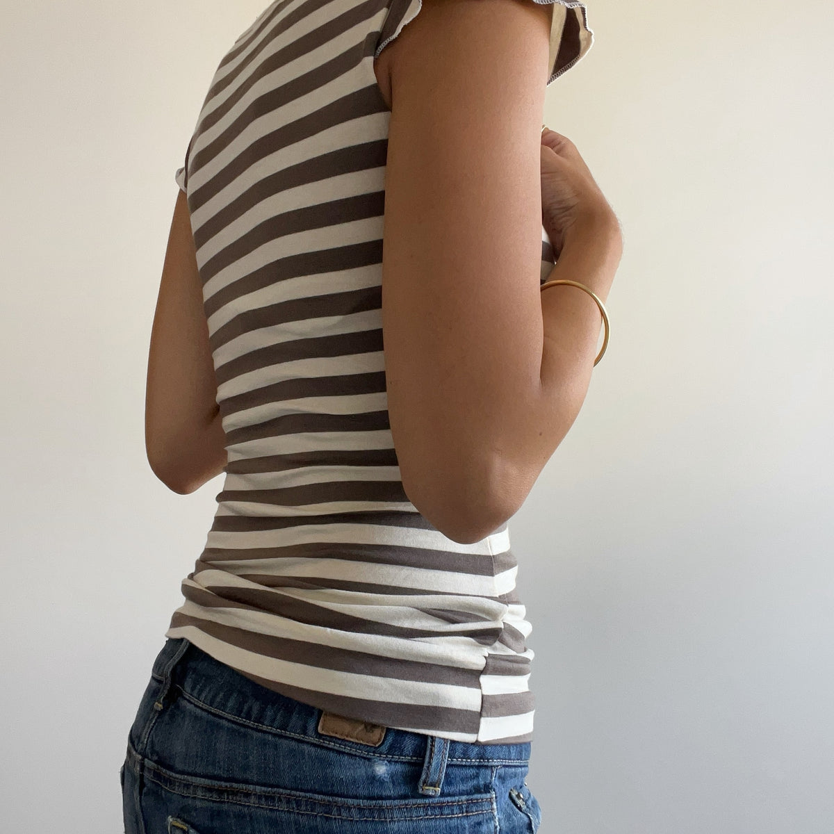 BROWN STRIPED WRAP TANK
