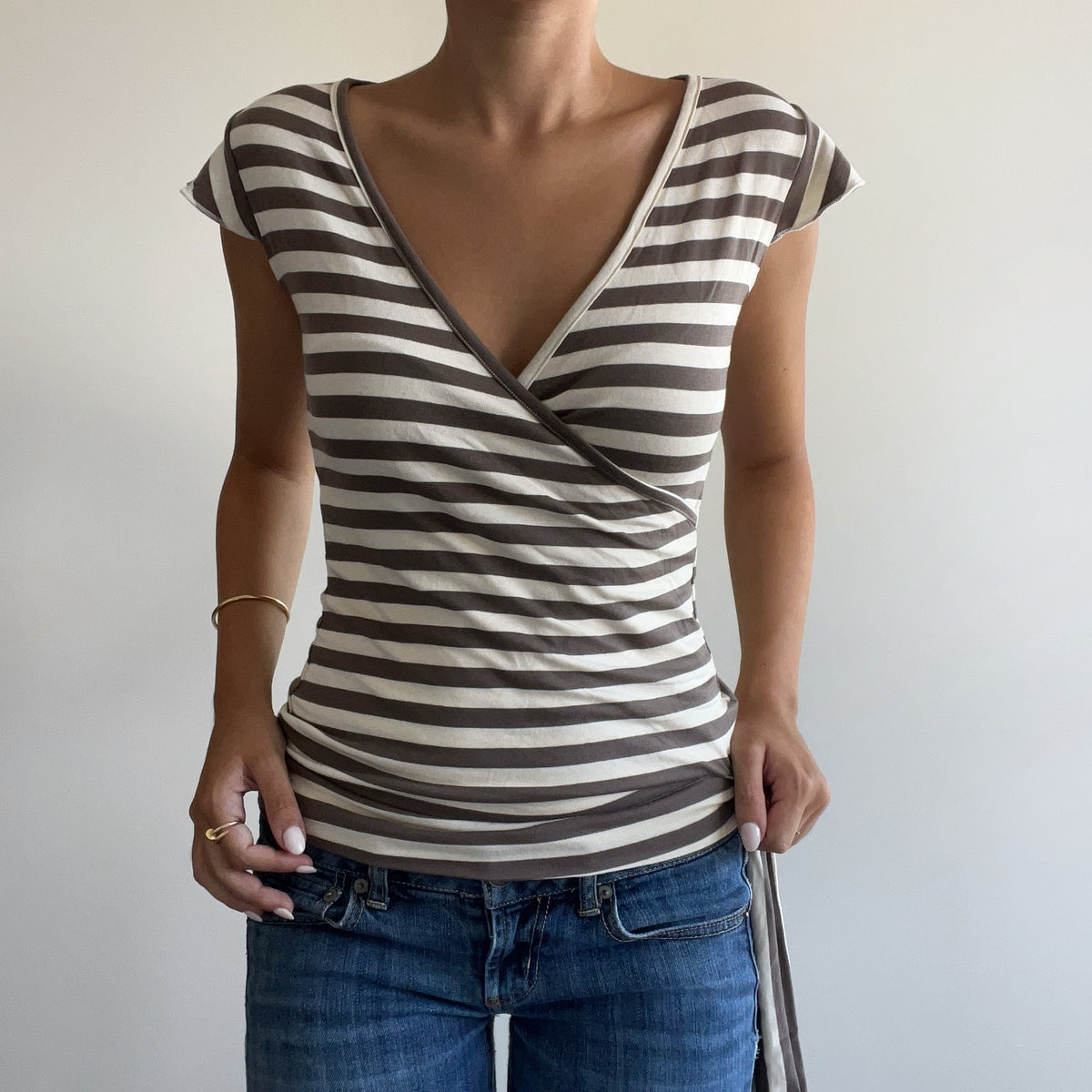 BROWN STRIPED WRAP TANK