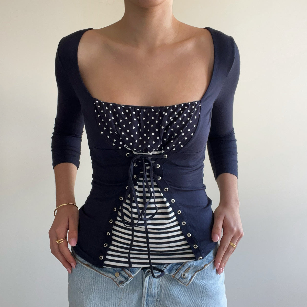 POLKA DOT LACE TOP
