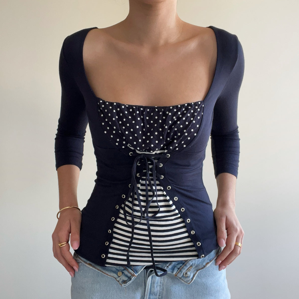 POLKA DOT LACE TOP