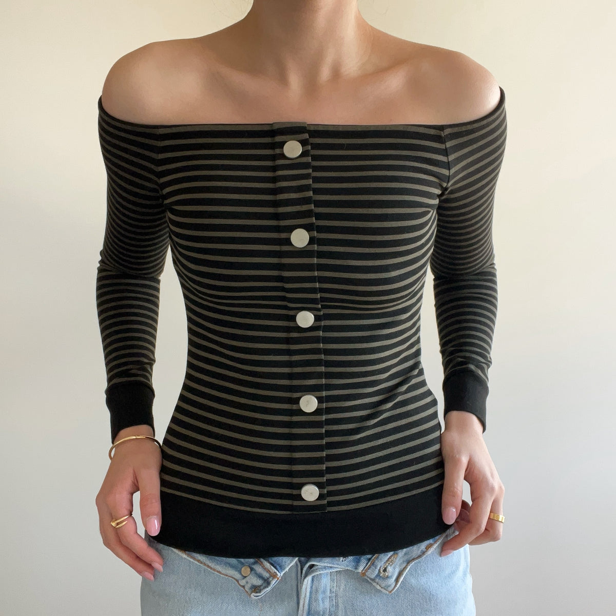 BUTTON STRIPE TOP