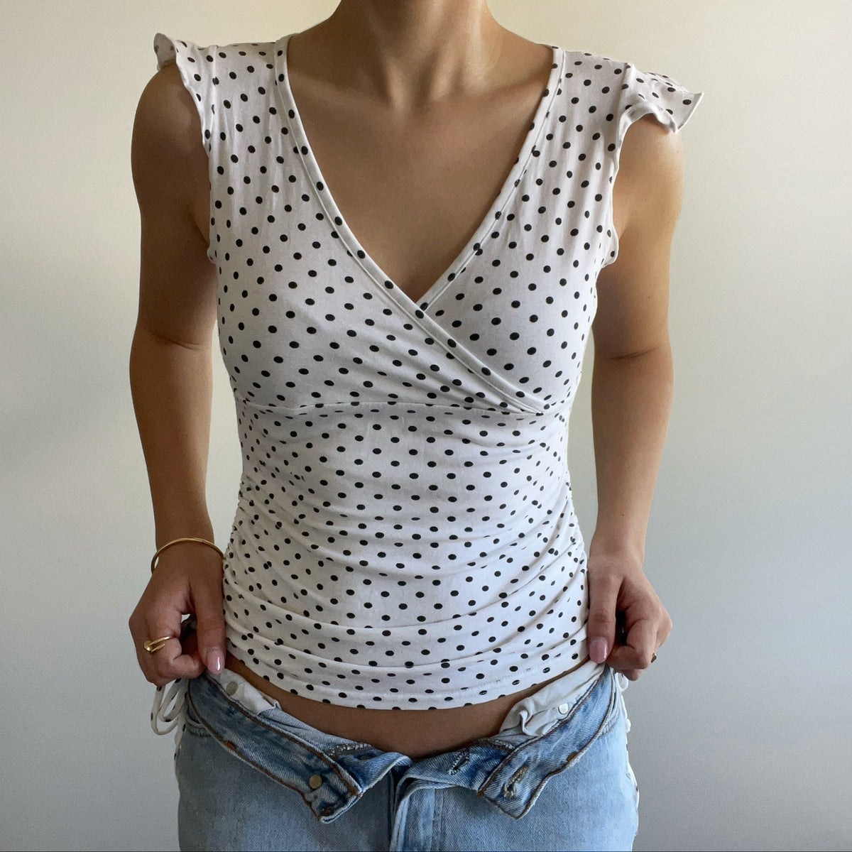 POLKA DOT WRAP TOP