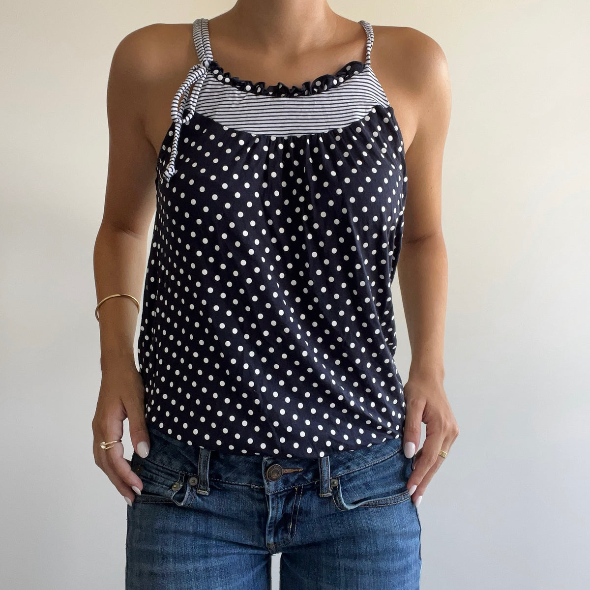 POLKA DOT TIE TOP