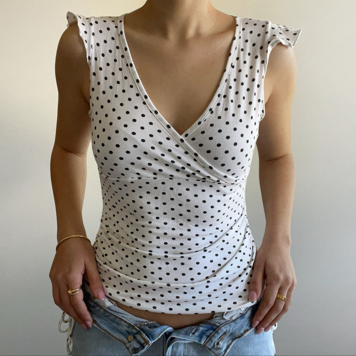 POLKA DOT WRAP TOP