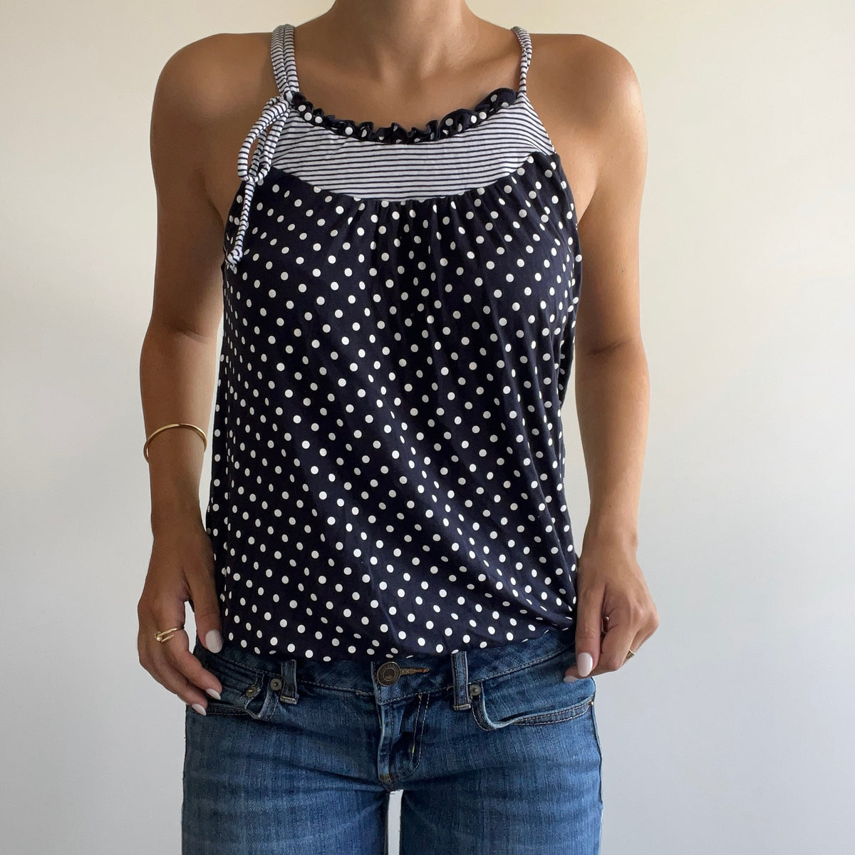 POLKA DOT TIE TOP