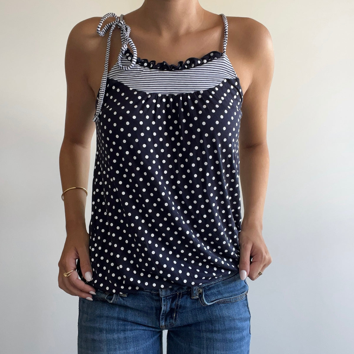 POLKA DOT TIE TOP