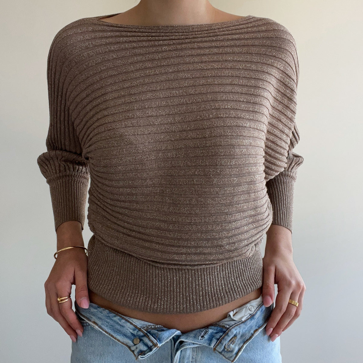 DUSTY PINK BATWING JUMPER