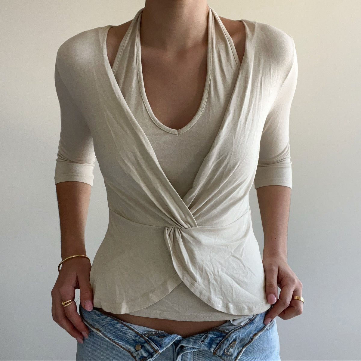 CREAM LAYERED TOP