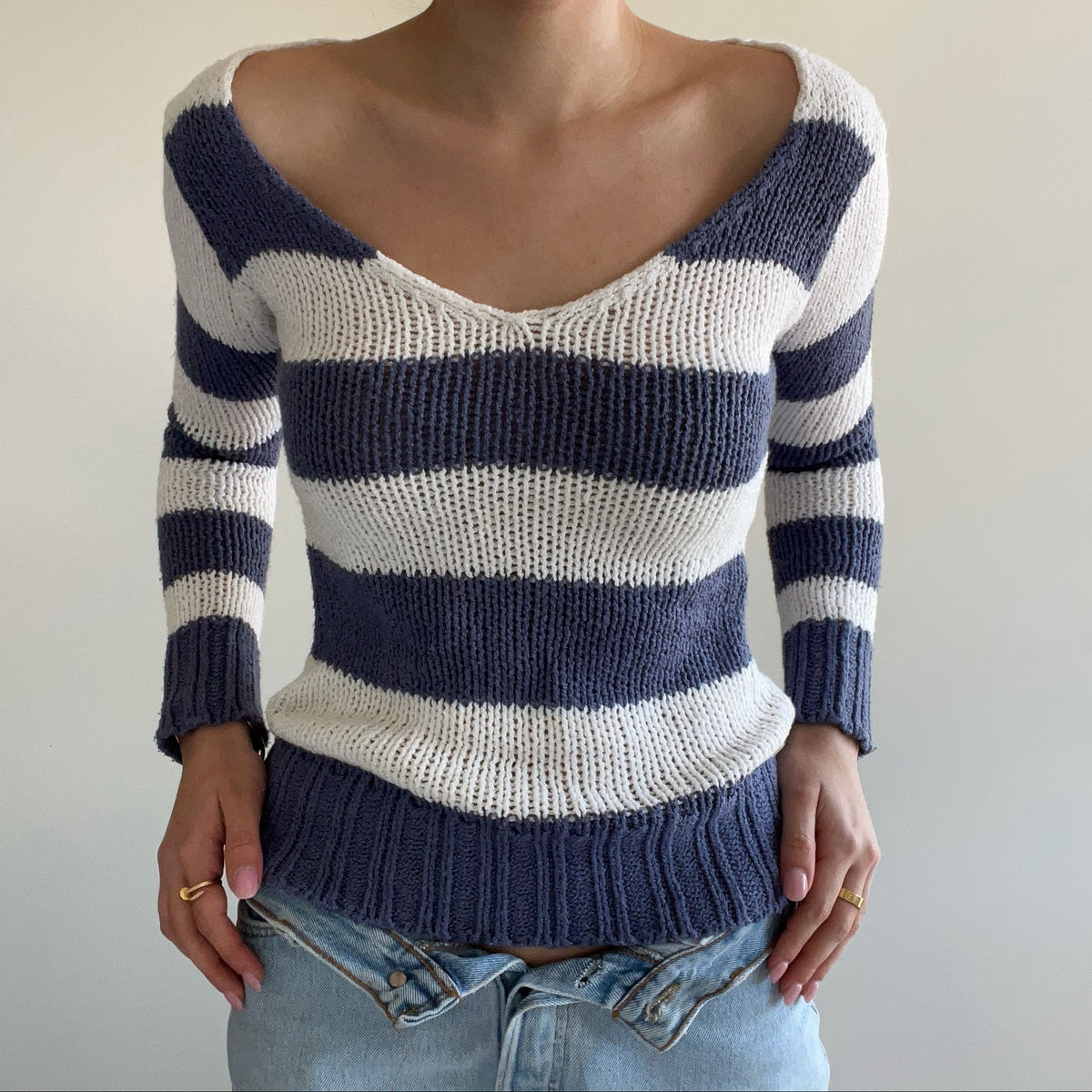 STRIPED KNIT SWEATER