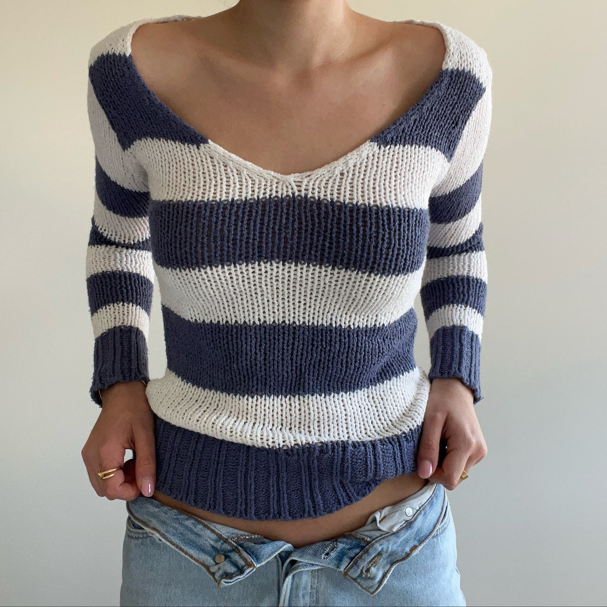 STRIPED KNIT SWEATER