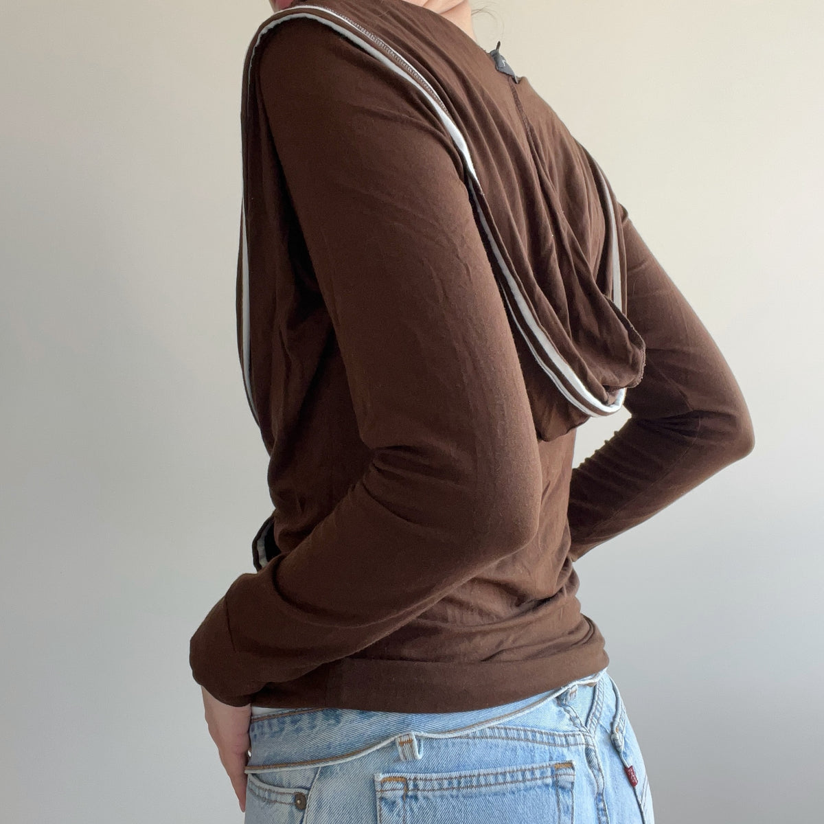 BROWN STRIPED HOODIE