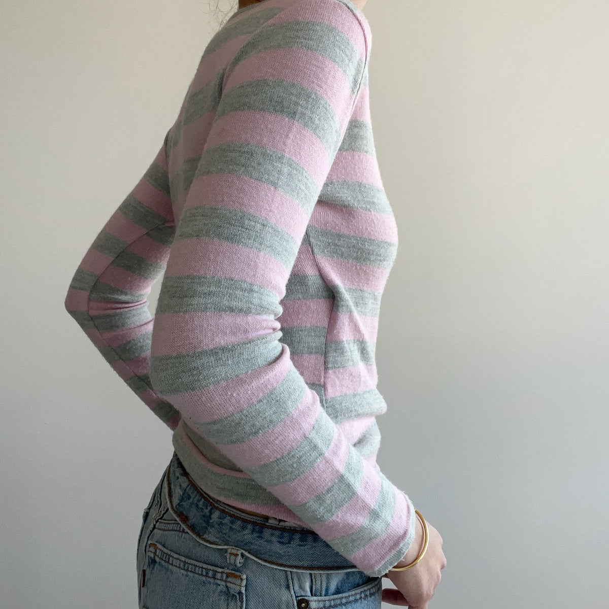 PINK STRIPED WRAP TOP