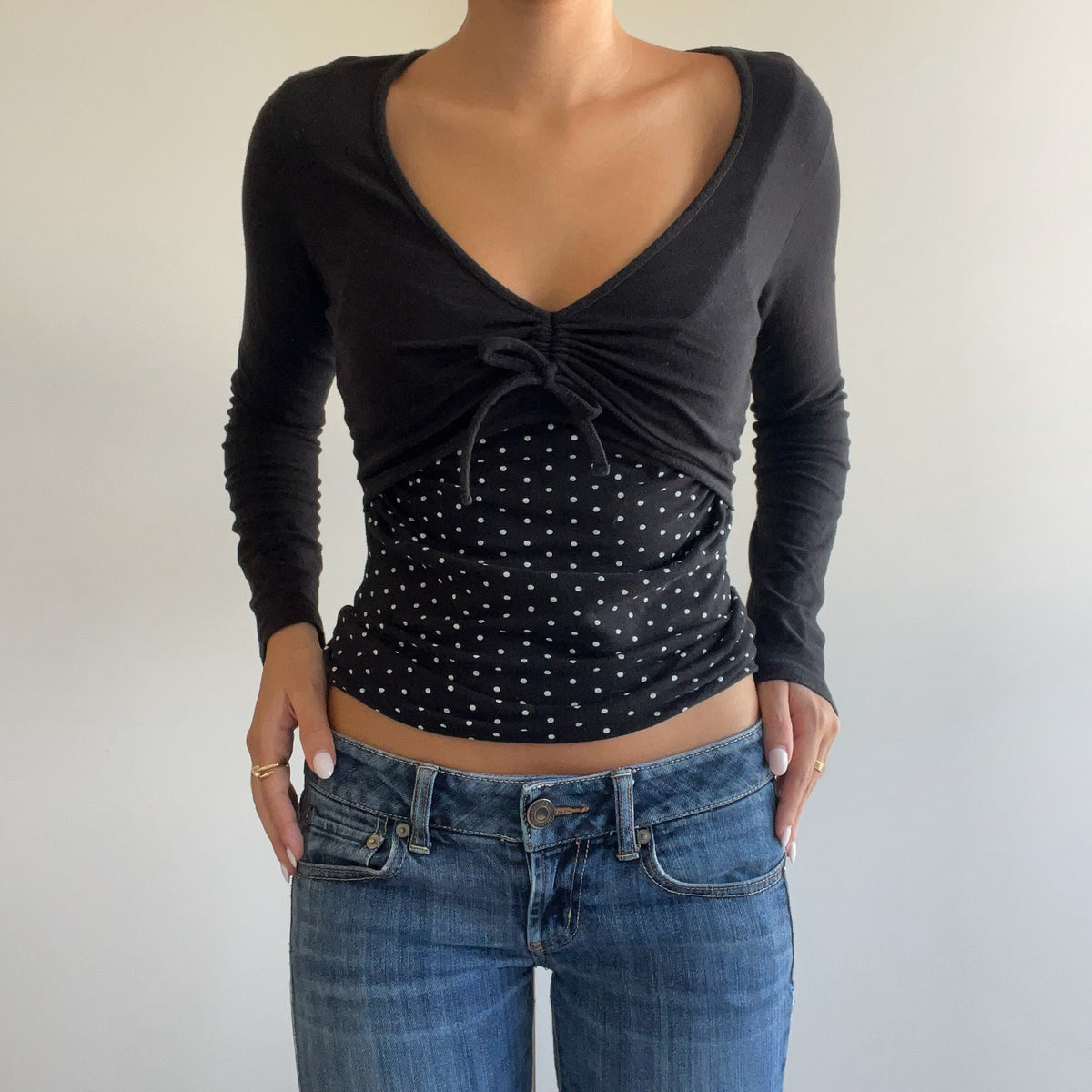 POLKA DOT DOUBLE LAYER TOP