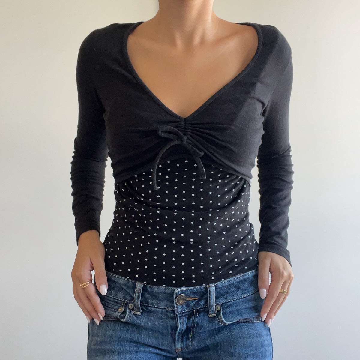 POLKA DOT DOUBLE LAYER TOP