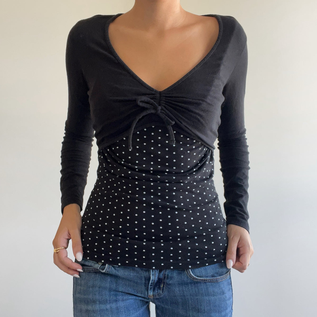 POLKA DOT DOUBLE LAYER TOP