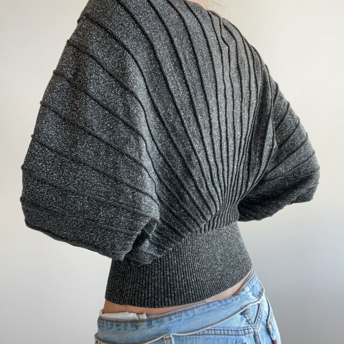 METALIC BATWING TOP