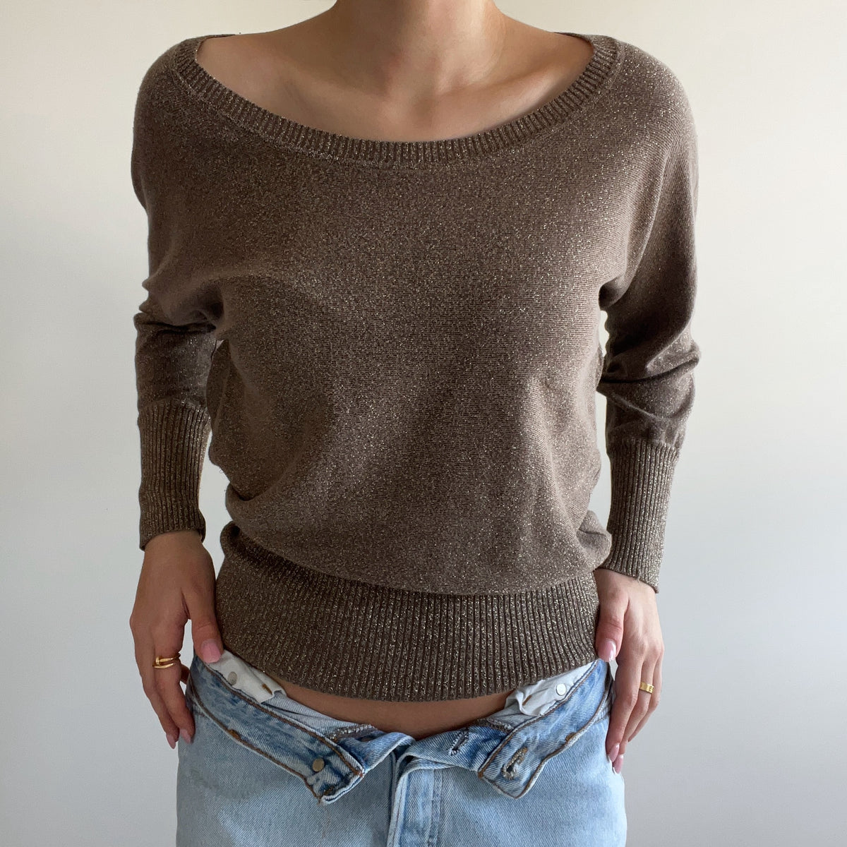 SHIMMERY BROWN JUMPER