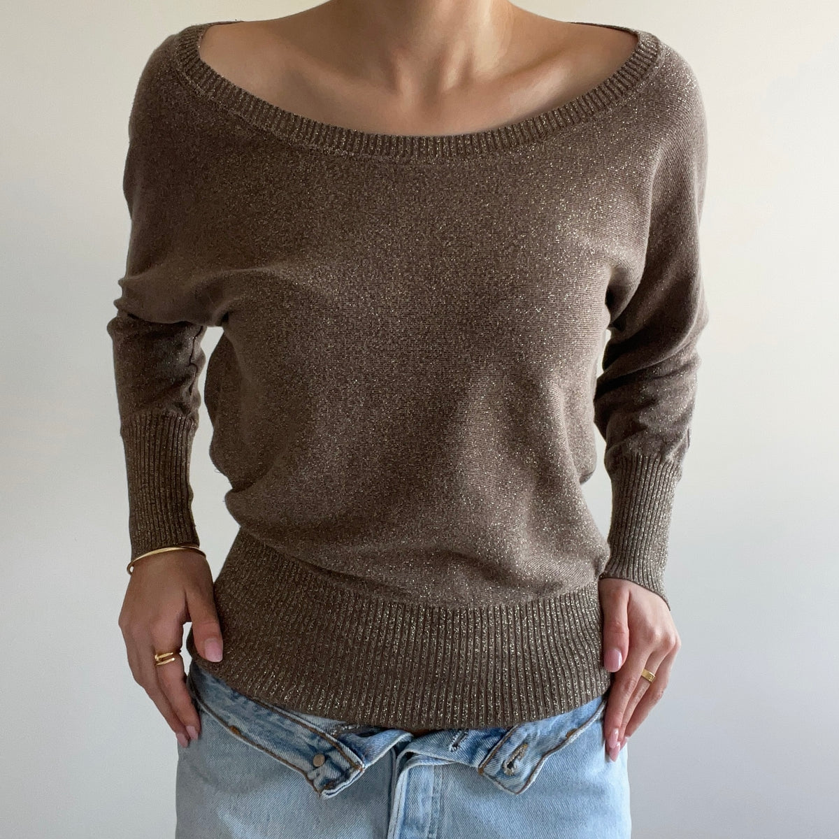 SHIMMERY BROWN JUMPER