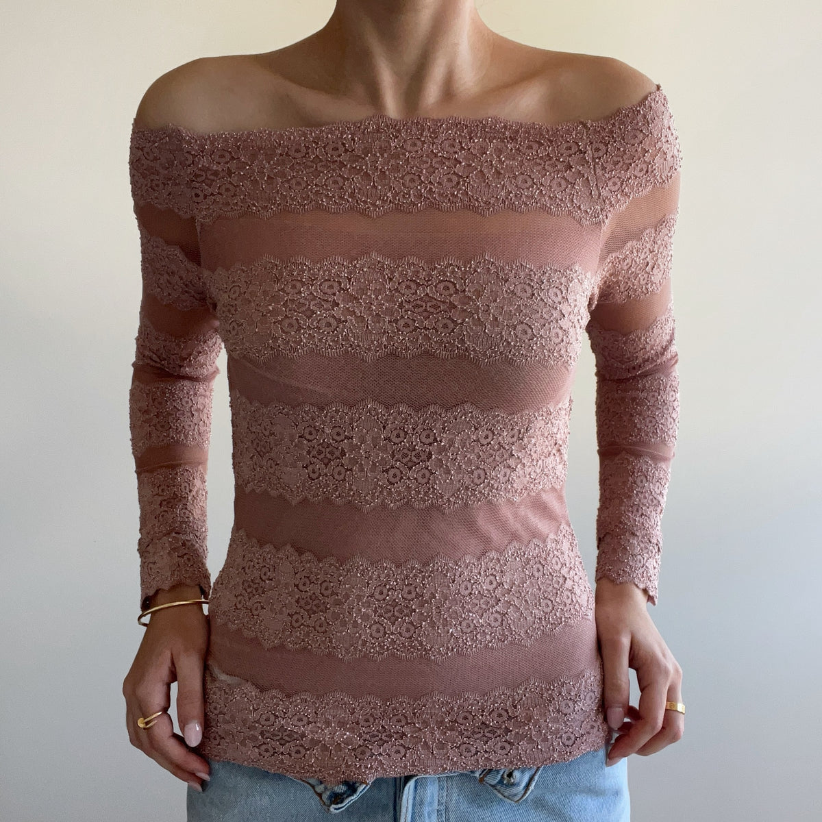 PINK LACE LONG SLEEVE