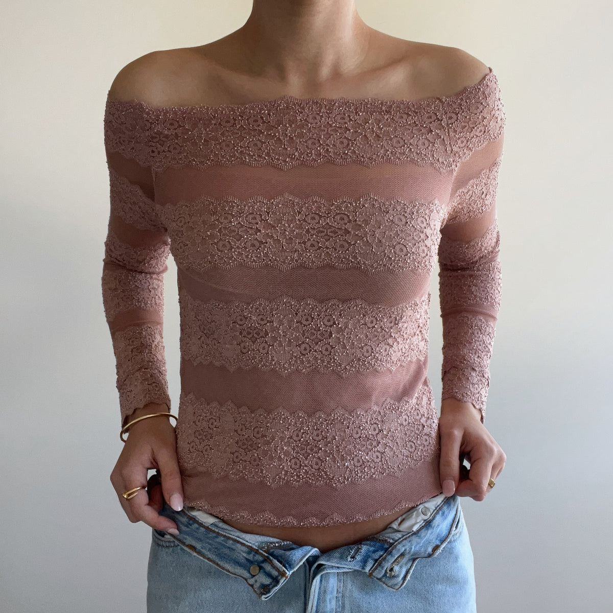 PINK LACE LONG SLEEVE