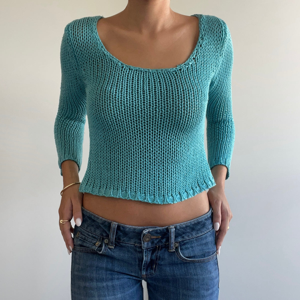 TEAl KNIT JUMPER